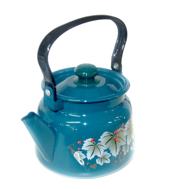 Kettle 2.3l enamel S2714.3B decor turquoise with square. button